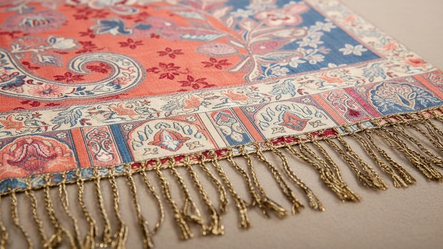 Achillea Reversible Paisley Pashmina Rave Scarf – Exotic Indian Shawls and Wraps for Evening Dresses, Festivals, All Seasons - Image 7