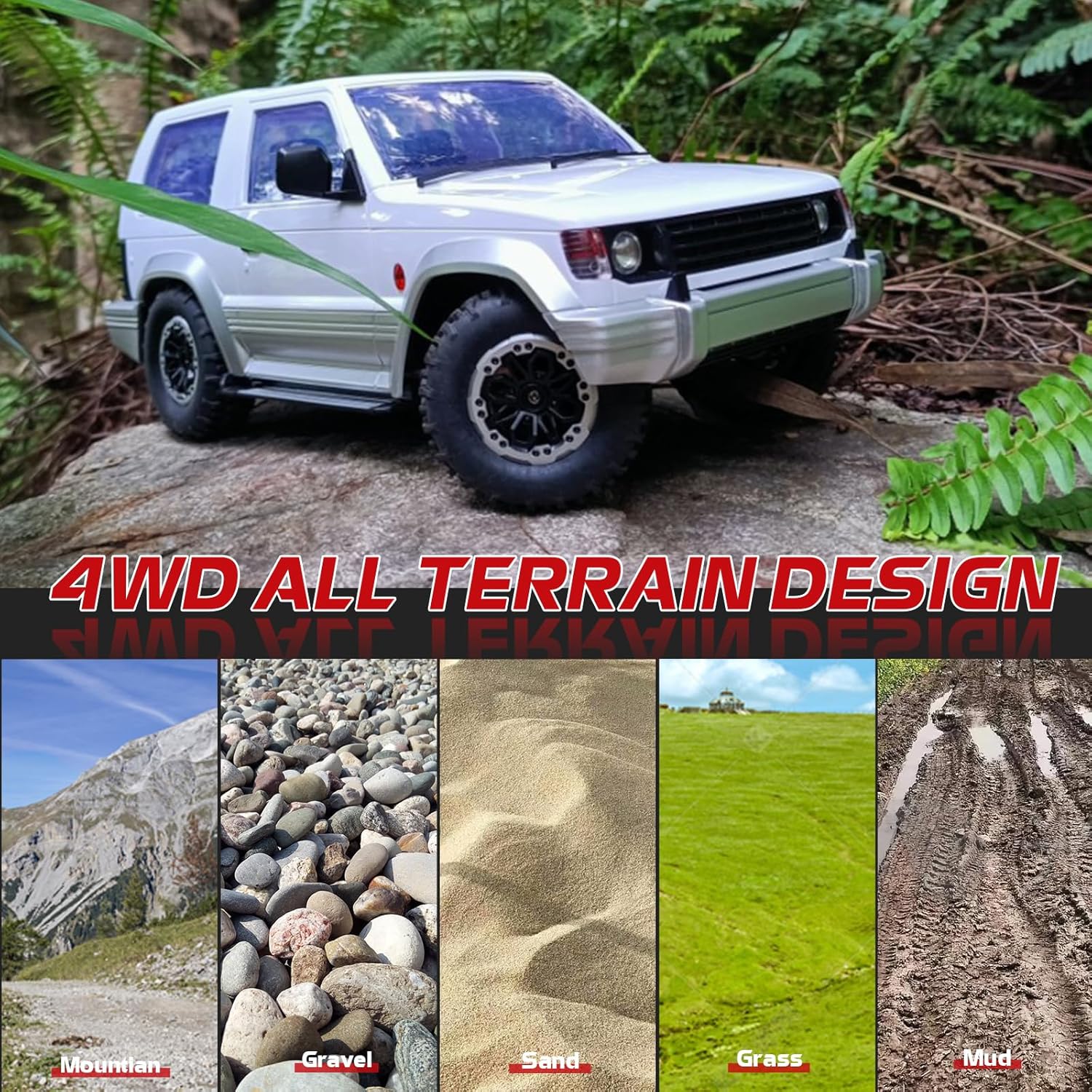 1/14 RC Rock Crawler 4X4 LD1297 4WD Off Road Truck, 2.4G RC Climbing Car RTF Full Proportional Vehicles with LED Lights Hobby Toys for Adults