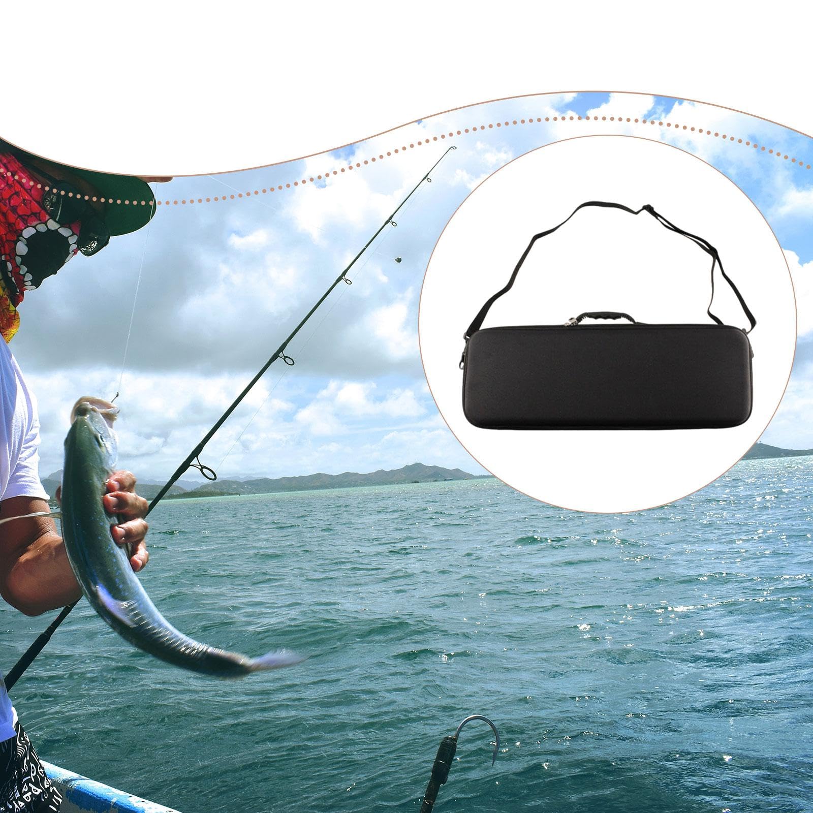 Oshhni pêche Rigide en EVA pour Canne et Moulinet, Antichoc, avec poignée et étui Transport Multifonctionnel.
