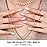 DANNI & TONI Semi Cured Gel Nail Strips Minimalist (Cherished Elegance) Nude and White Gel Nail Stickers Line Gift for Woman 28 Stickers