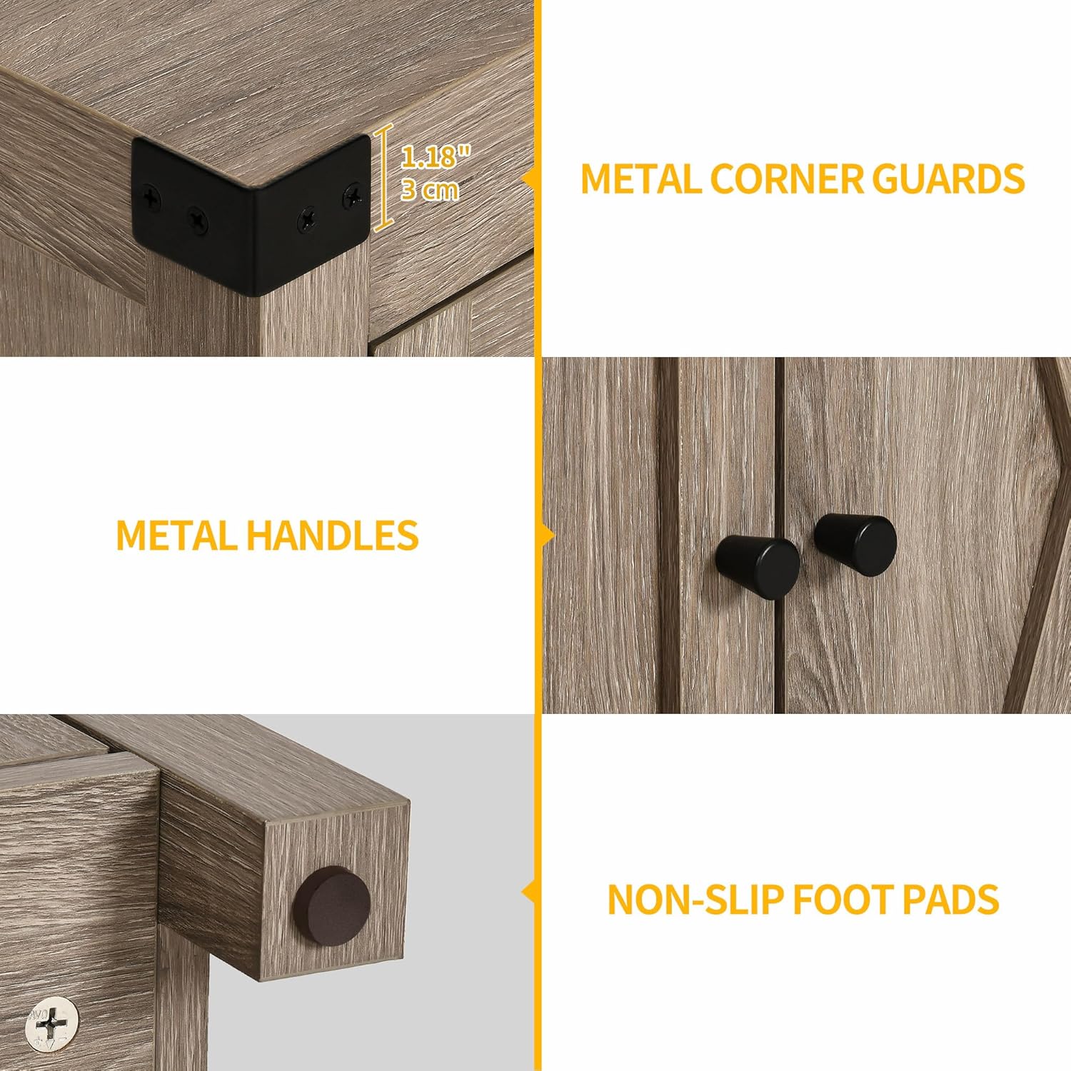 DWVO 55'' Sideboard Buffet Cabinet with Storage, Farmhouse Kitchen Storage Cabinet with Doors, Large Coffee Bar Cabinets with Adjustable Shelves for Kitchen, Living Room, Grey