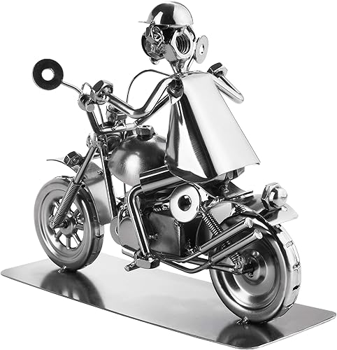 Miniatura 3 de Ciclista de esculturas de tuercas y pernos – Figura de hierro hecha a mano de hombre de metal – Figura de metal de regalo para los fanáticos de la