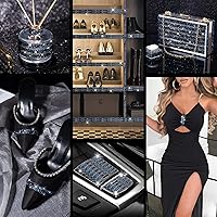 Vista 6 de Calcomanías de diamantes de imitación brillantes de 6 yardas, diamantes de imitación para manualidades, calcomanías autoadhesivas para el automóvil