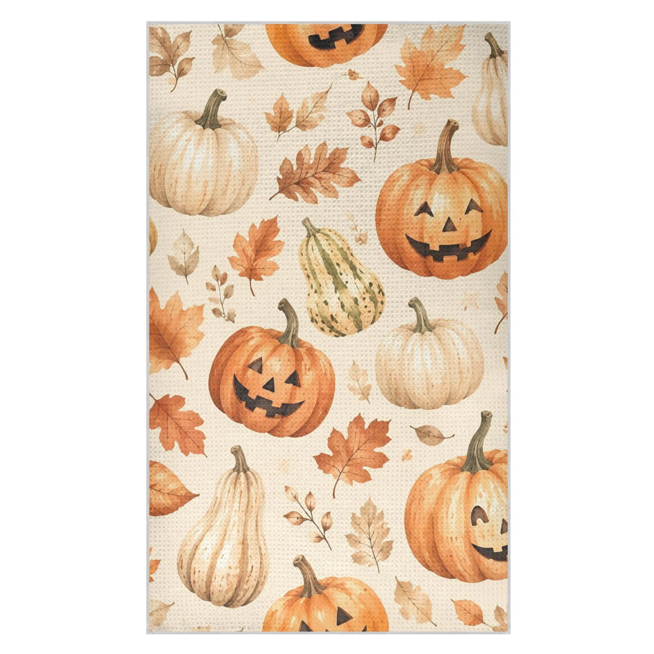 Kutsu Pumpkins Waffle Weave Kitchen Towels Absorbent Quick Drying Dish Towels for Kitchen, Decorative Tea Towel, 18x30 in