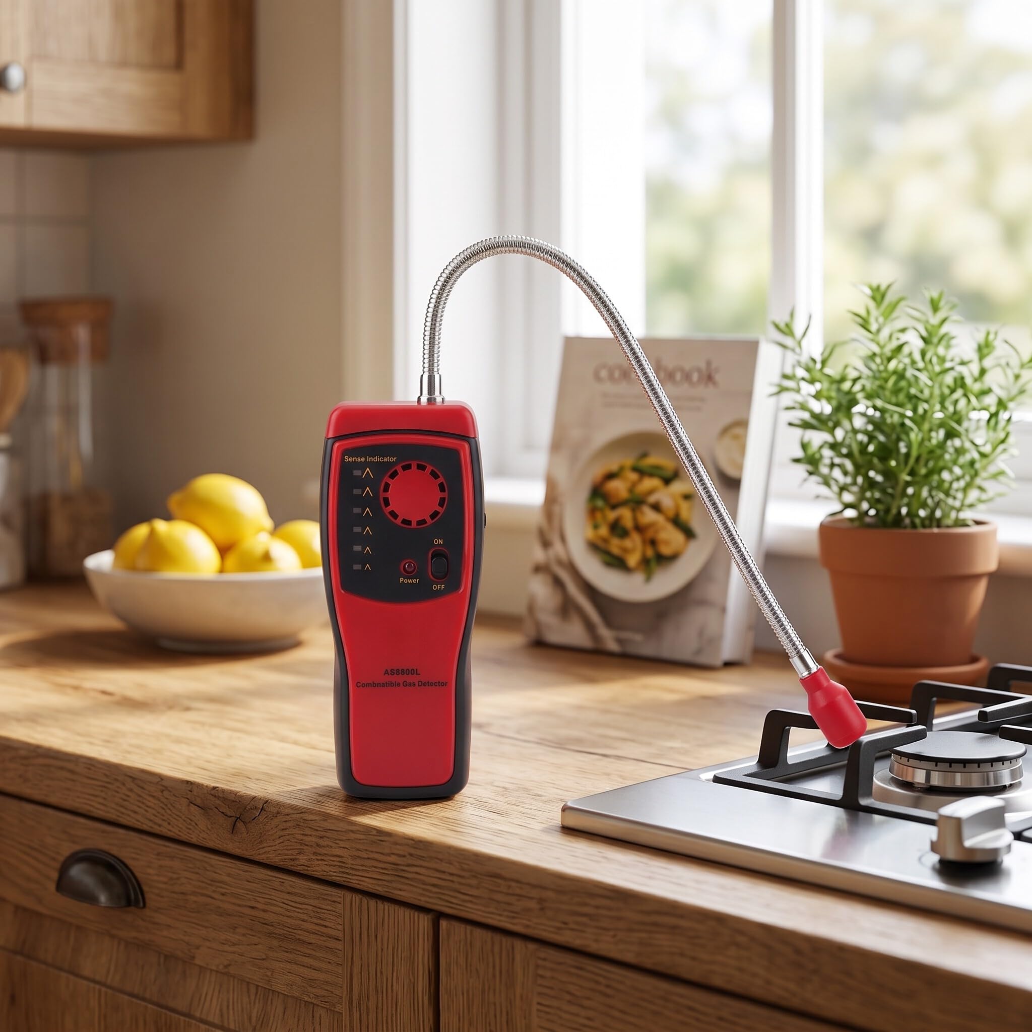 Eujgoov Smart Sensor AS8800L Détecteur de Gaz Inflammable Portable Analyseur de Fuite de Gaz AS8800L avec Indication du Degré de Fuite de Gaz