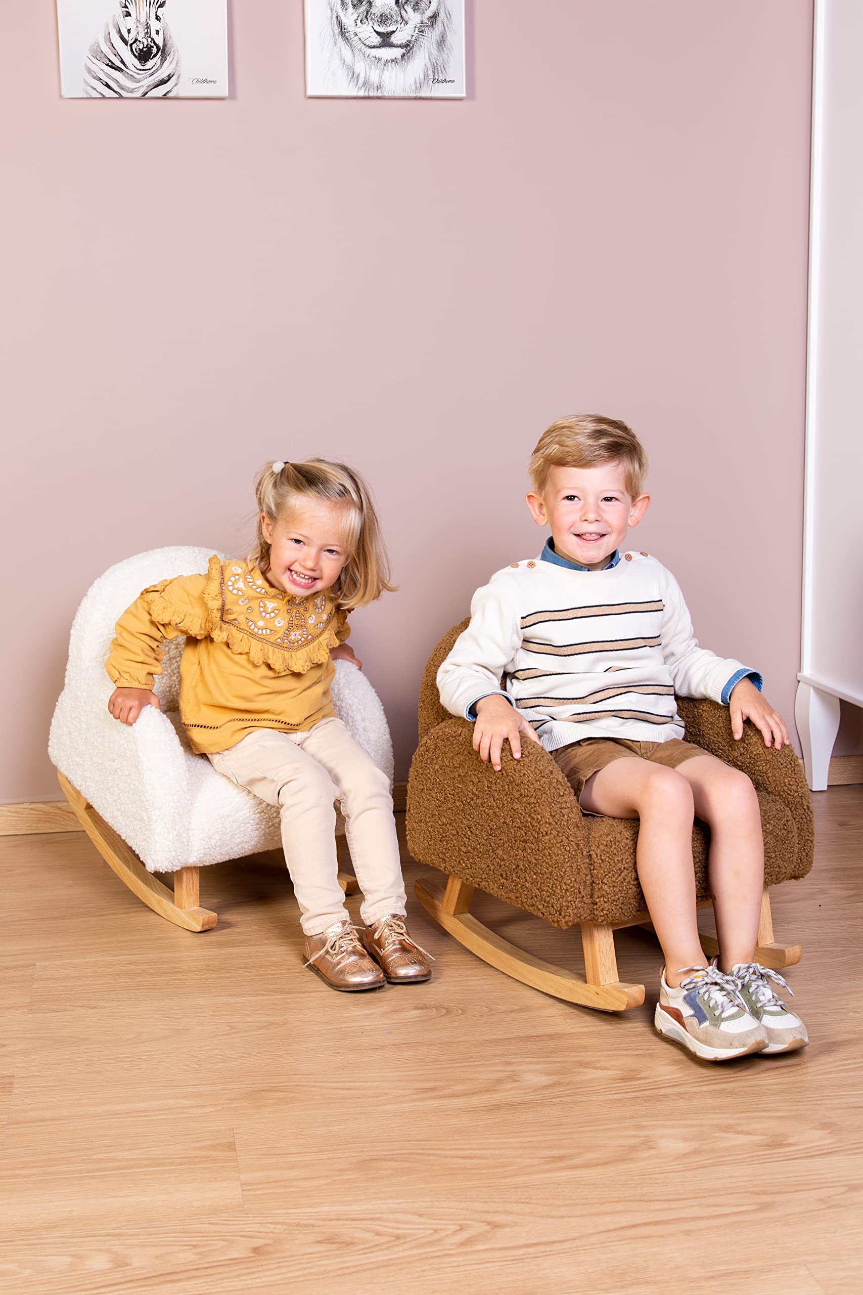 Childhome, Fauteuil À Bascule pour Enfant, Teddy Blanc