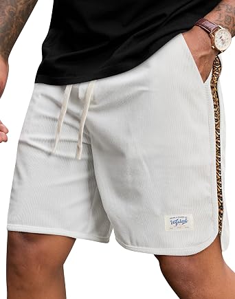 Mens Corduroy Shorts 7 Casual Tribal Aztec Patchwork Printed Vintage Shorts S-XXL