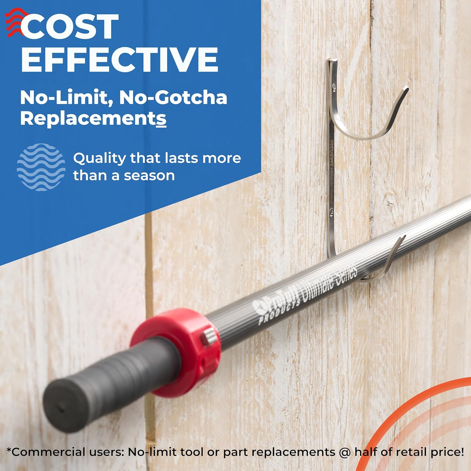 ProTuff Pool Pole Hanger Set – 4 Pack – Unconditional 490 Promise – 3X Stronger Stainless Steel Hooks – Rust-Proof, UV-Resistant, Easy Install on Fence, Wall, Deck for Poles, Nets & Skimmers