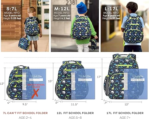 Miniatura 4 de Mibasies - Mochila para niños y niñas, mochila ideal para niños en preescolar, kínder y primaria, galaxia dinosaurio