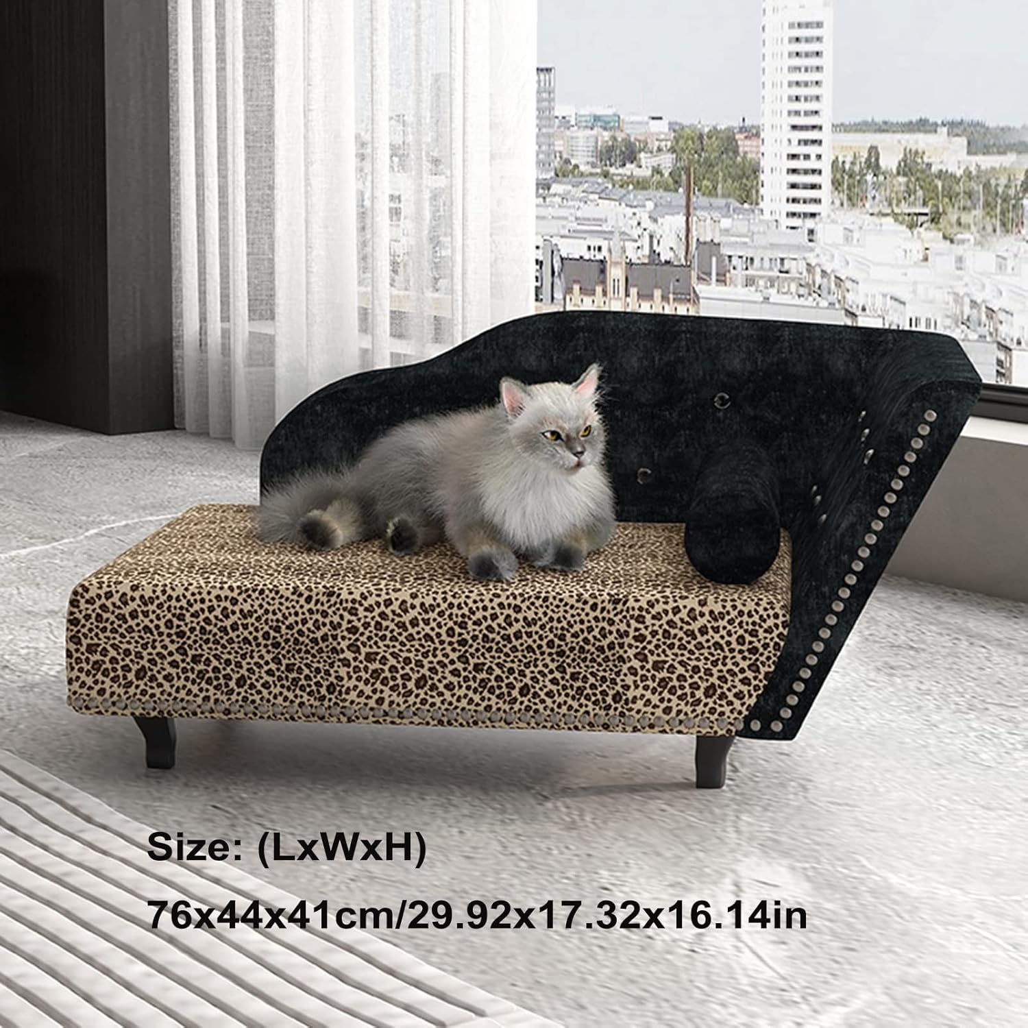 Pet Couch Bed Small and Medium Pet Sofa Bed, Luxury Living Room Dog Sofa Pet Rest Bench, Soft Comfortable Flannel Removable and Washable Sofa, Universal for All Season