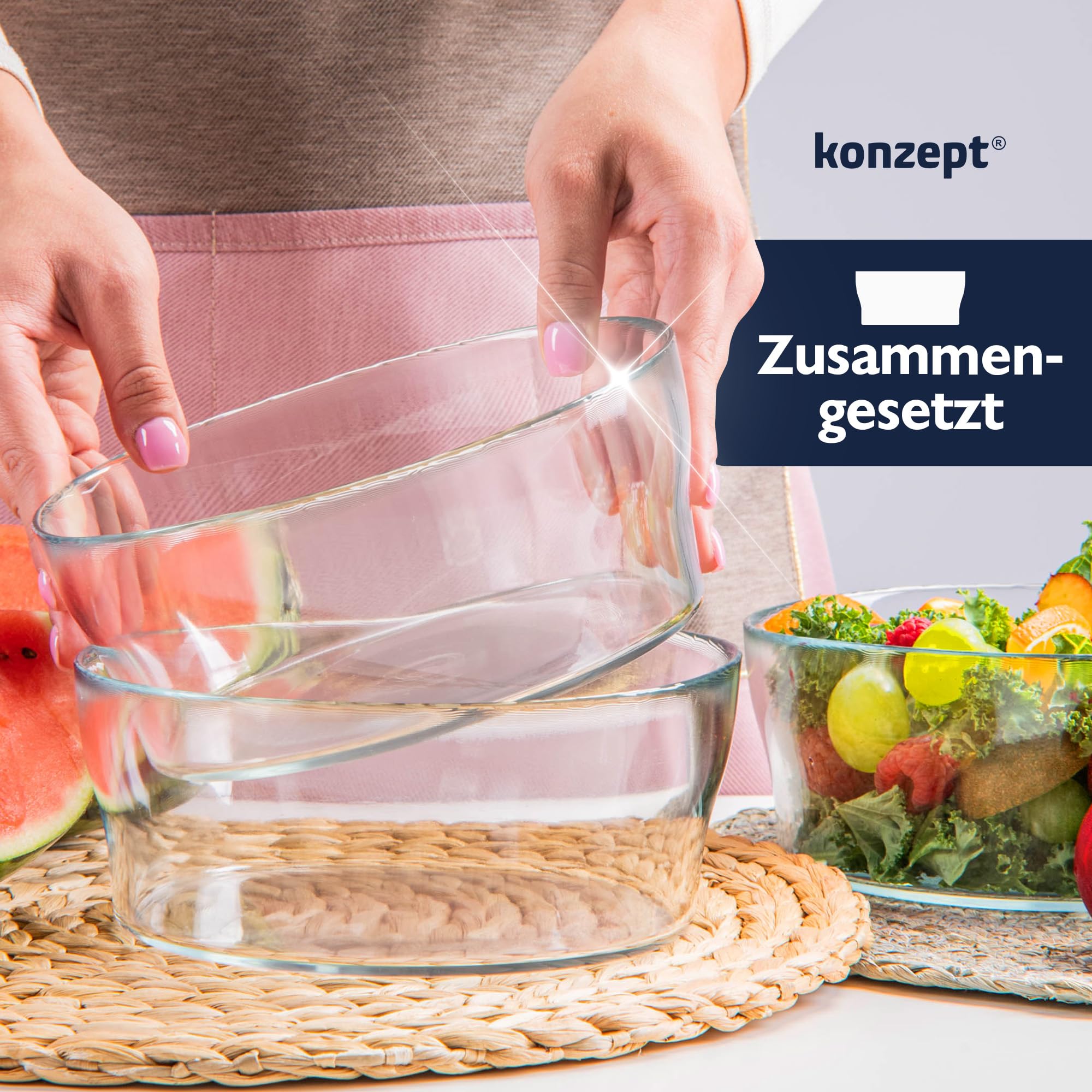Saladier En Verre Bohême (épais Poids 1,9 kgs) Présentation Plat Salade