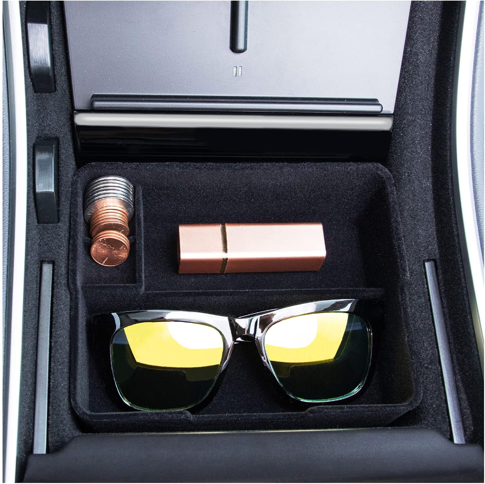 JKCOVER Flocked Center Console Tray
