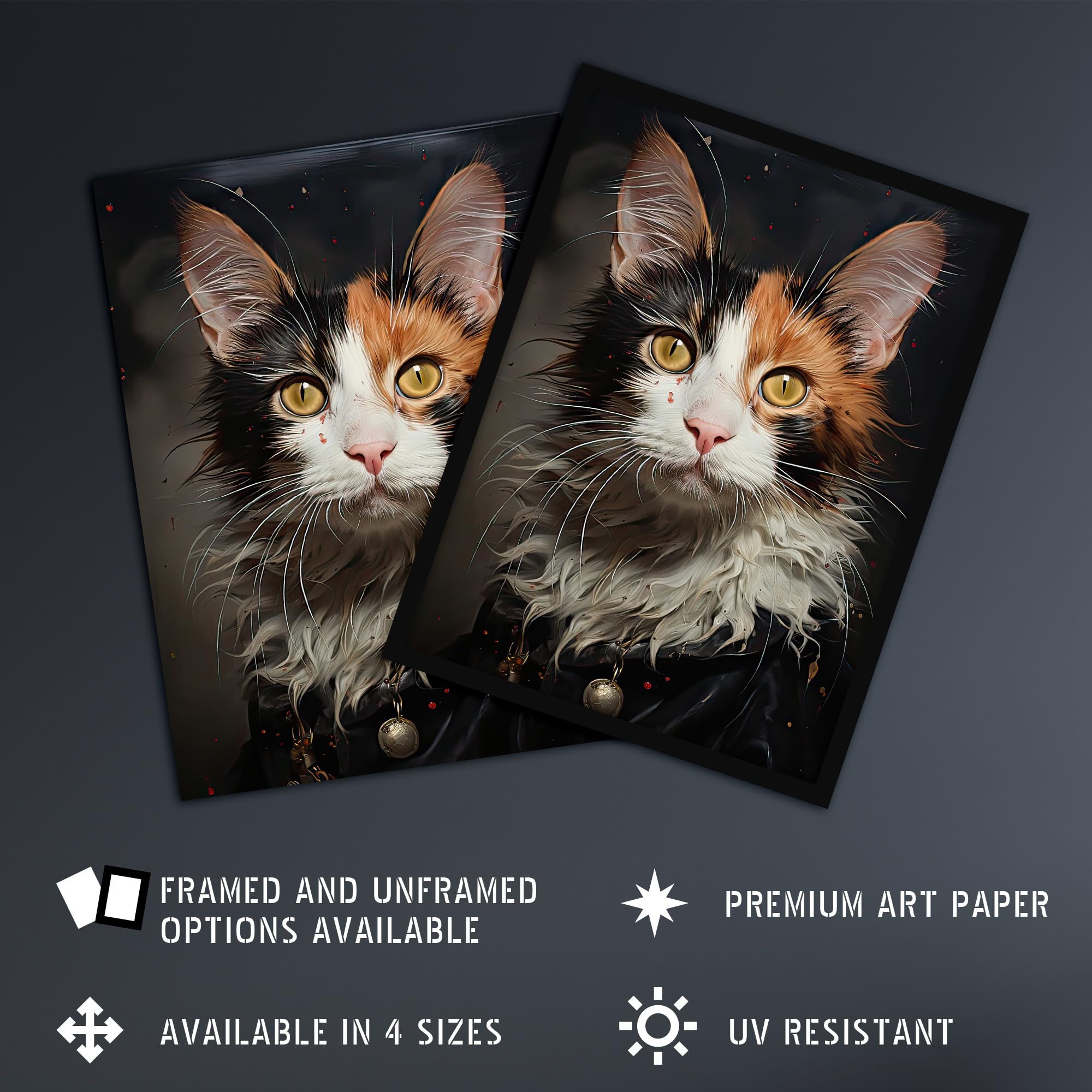 Artery8 Maine Coon Cat Animal Portrait Oil Painting Extra Large XL Wall Art Poster Print, Unframed 24X32", 81L x 61W cm - Image 2