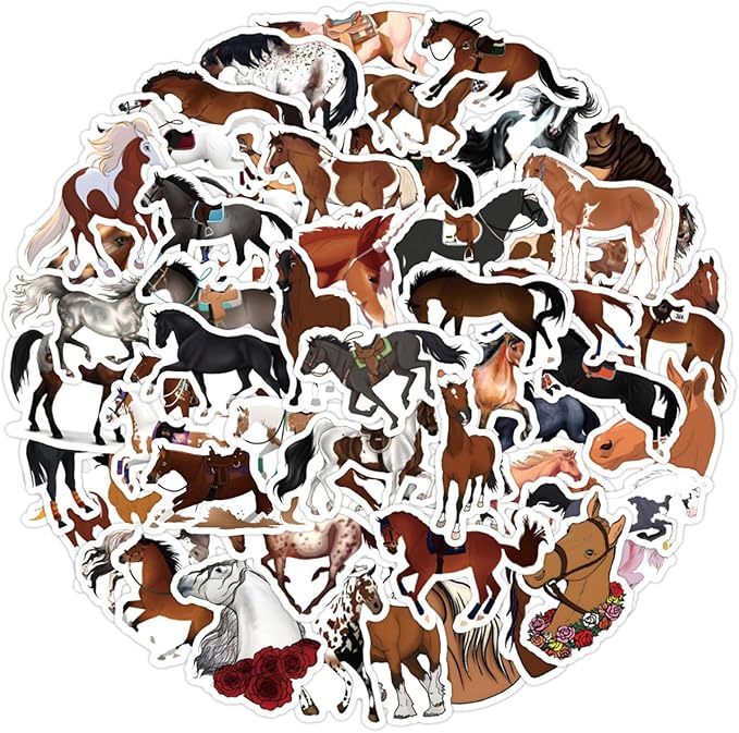 60PCS Horse Stickers Horse Riding Stickers for Kids Adults