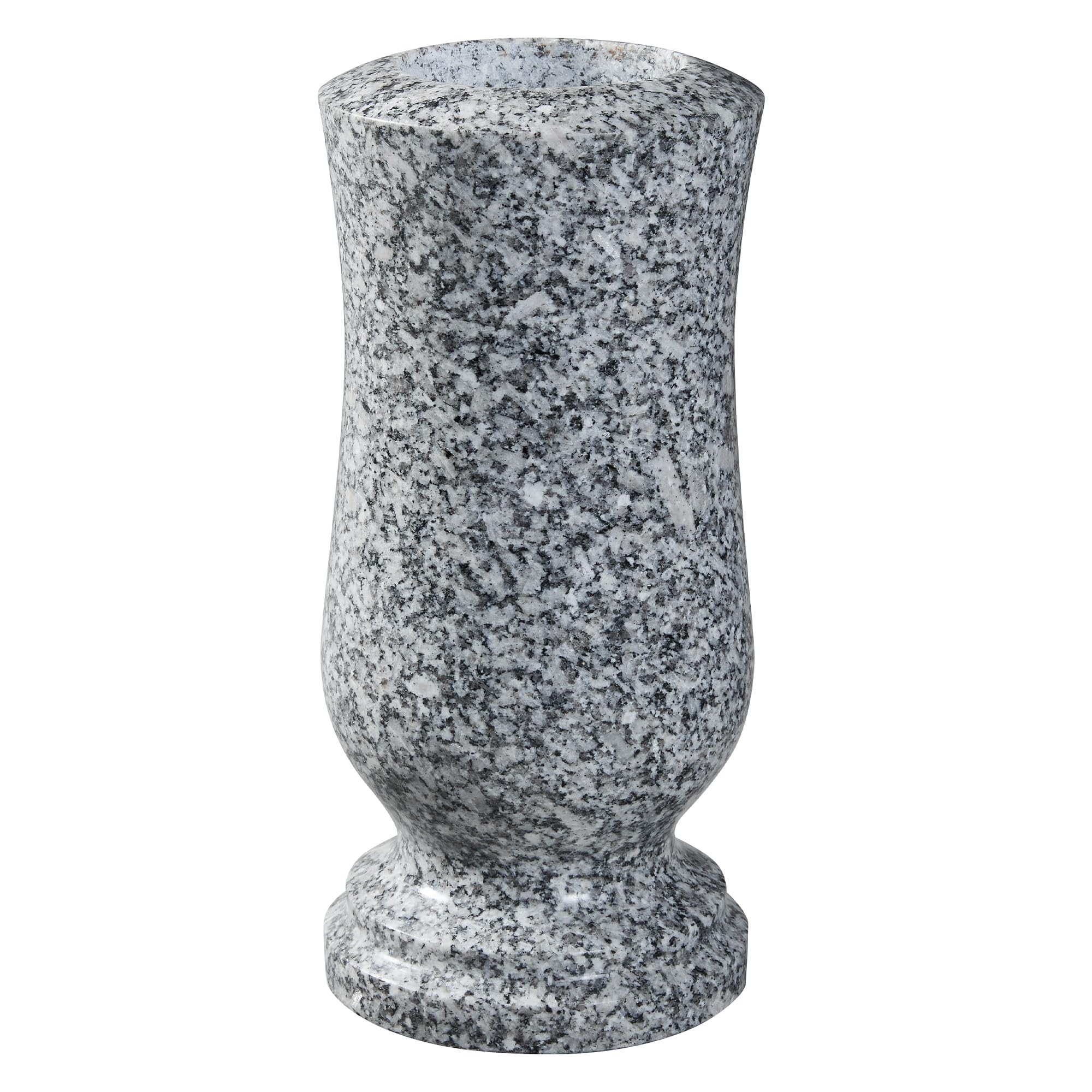 MemoriaStone Granite Memorial Cemetery Vase, 25cm, with Drainage Hole