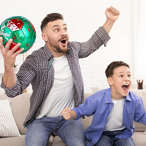 Miniatura 7 de PP PICADOR Balones de fútbol tamaño 4, pelota de fútbol de cuero láser para entrenamiento deportivo y juego de partidos, juego de bolas de fútbol