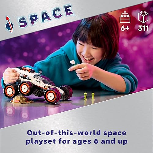 Miniatura 2 de LEGO City Space Explorer Rover and Alien Life Toy, regalo espacial para niños y niñas a partir de 6 años con 2 minifiguras, robot y figuras