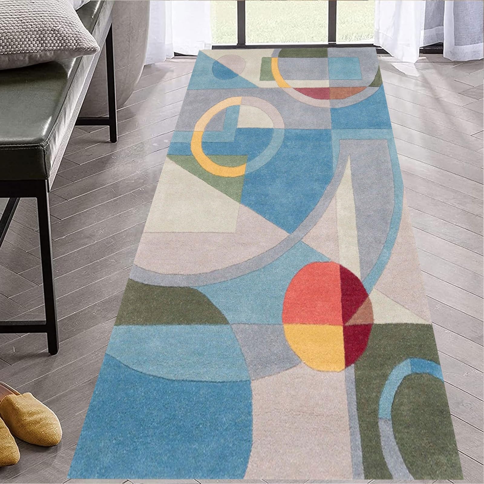 GUOJUN Tappeto Passatoia 110 x 290 cm Super Assorbente, Antiscivolo Lavabile Tappeto Cucina Moderno Durevole, Facile da Pulire per Cucina, Corridoio, E
