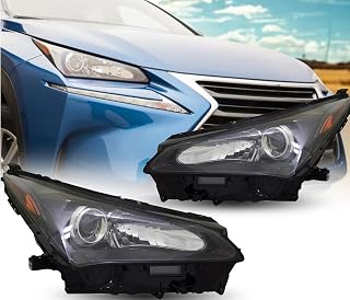Replacement For Lexus 2015 2016 2017 NX200t/300 Headlight Assembly Unit Standart Type Head light Assembly Right & Left Sides, Halogen without Bulb CAPA Certified LX2519142C, LX2518142C
