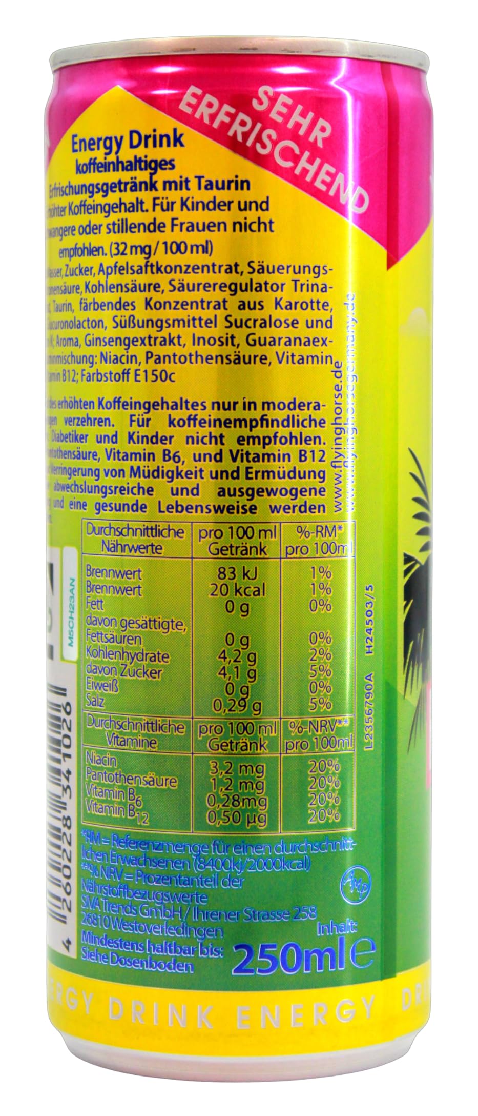 Flying Horse Energy Drink Sunset Edition Guava-Passion, 24er Pack (24 x 0.25 l) EINWEG