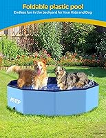 Vista 7 de VISTOP Piscina grande plegable para perros, piscina portátil de plástico duro para perros, gatos y niños, piscina infantil plegable para baño