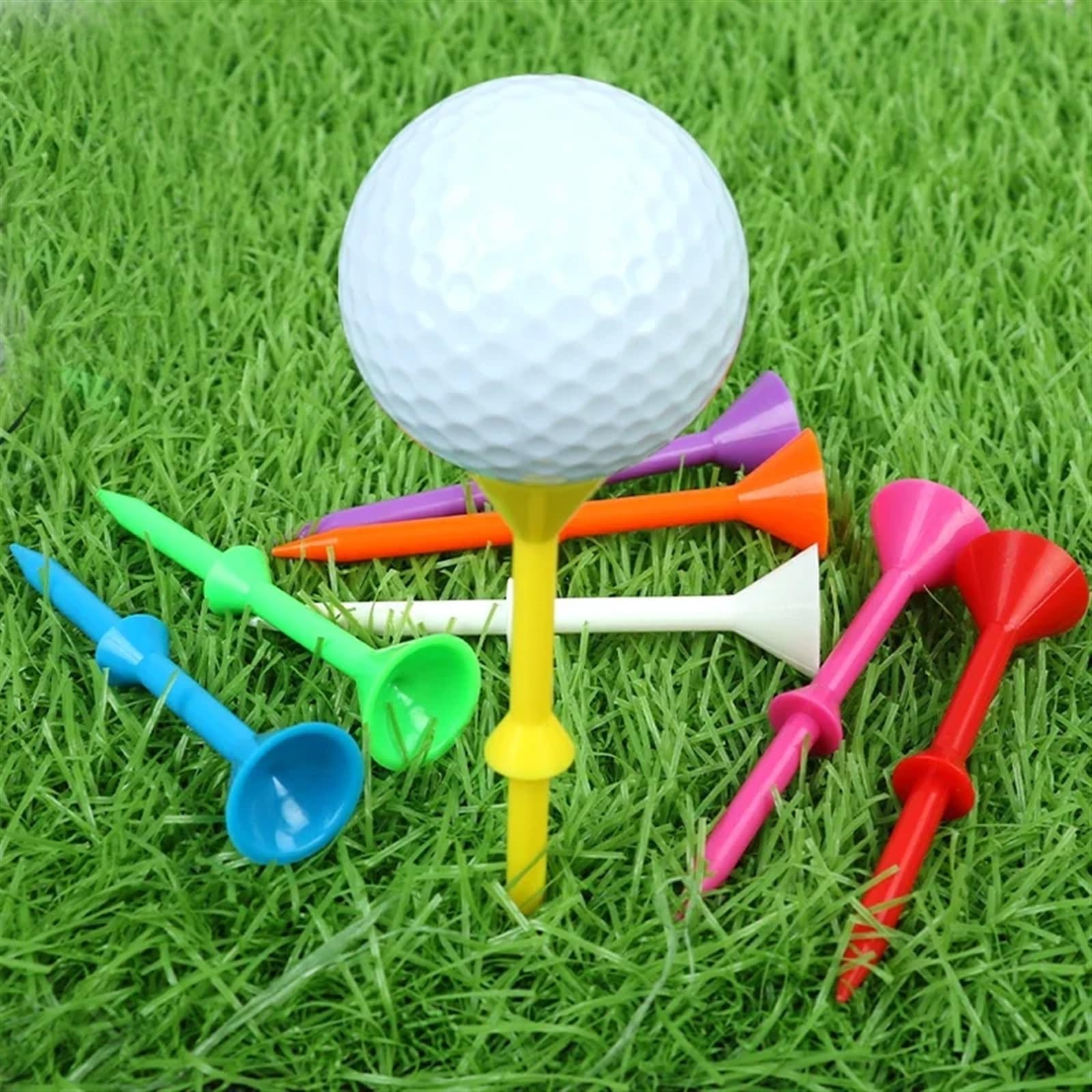 Golf Tees 100 Piezas de Tees de Golf de plástico, Tees de Copa Larga, Tees de Golf de plástico, Tees de Pelota de Entrenamiento de Golf, Color Aleatorio para CéSped Exterior