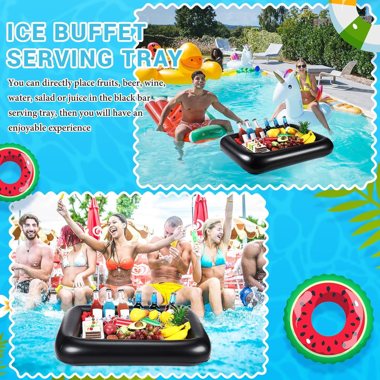Plateau à Glace Flottant Grande Capacité Conteneurs Alimentaires et Boissons Table de Bière Gonflable Refroidisseur de Piscine Gonflable Bar Flottant Porte-Boissons pour Fête à la Piscine et Jacuzzi Plateau à Glace Flottant Grande Capacité Conteneurs Alimentaires et Boissons Table de Bière Gonflable Refroidisseur de Piscine Gonflable Bar Flottant Porte-Boissons pour Fête à la Piscine et Jacuzzi