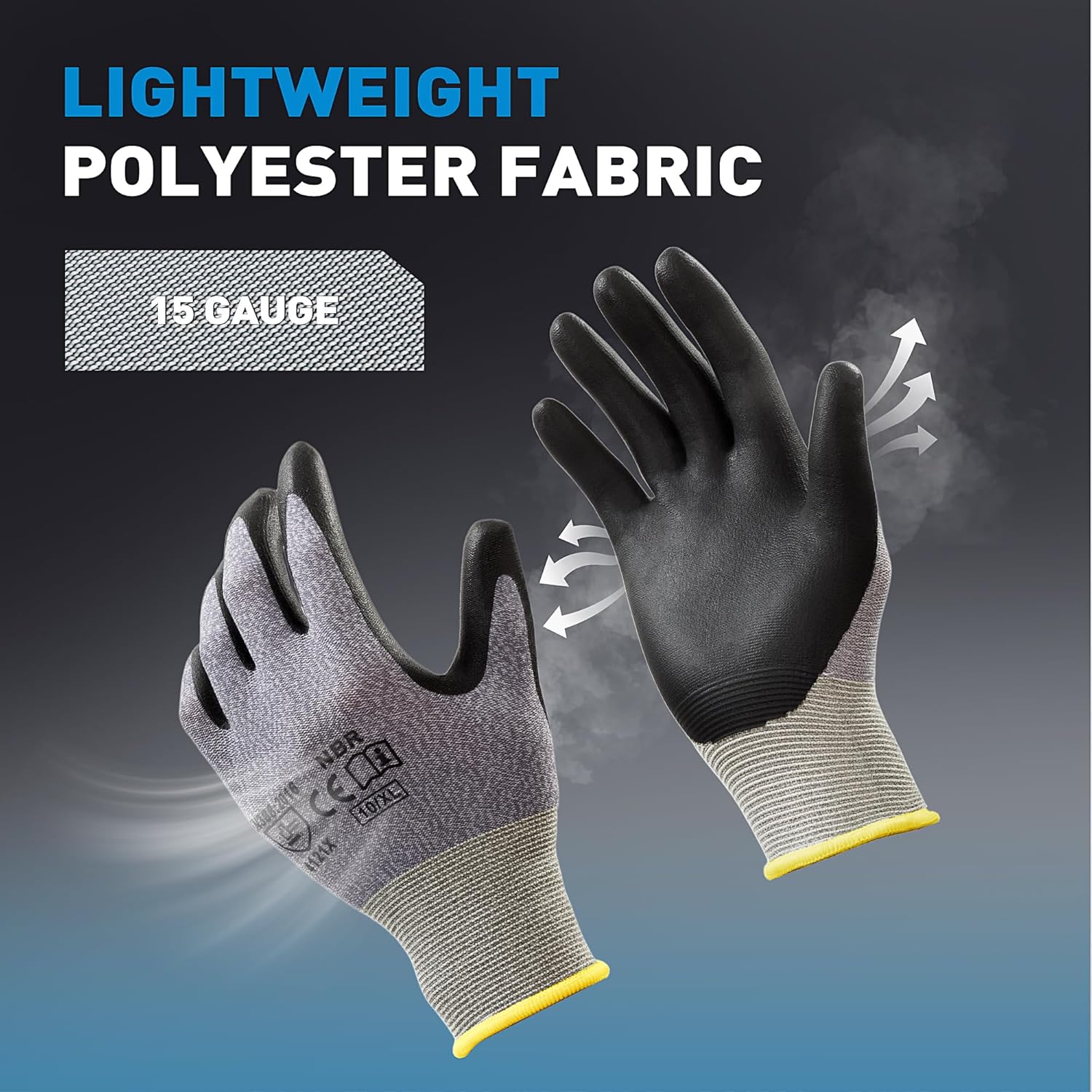 S SATC Safety Work Gloves Foam Nitrile Coated Touchscreen Knit Nylon Gloves for Men & Women, Ideal for Gardening, Warehouse