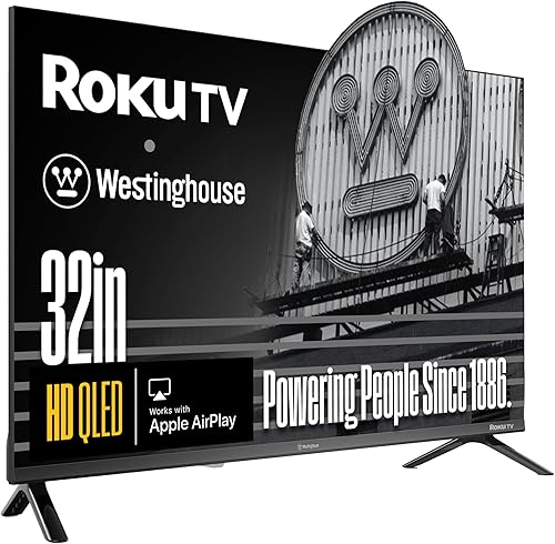 Westinghouse Roku TV - Smart TV de 32 Pulgadas, Televisión HD QLED con Dolby Digital+, Conectividad Wi-Fi y Aplicación Móvil, Pantalla Plana,