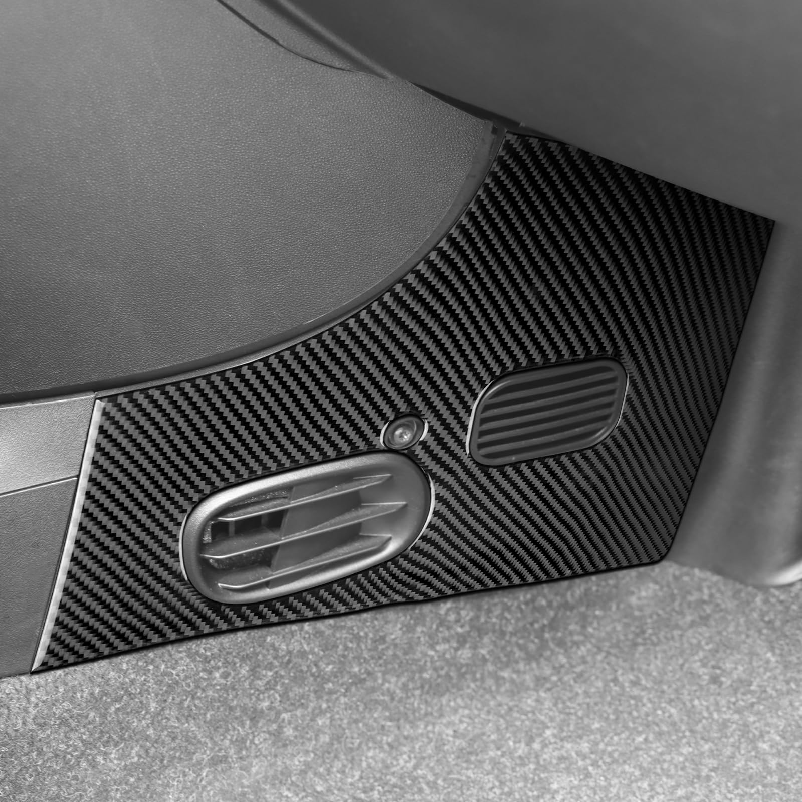 KUNGKIC Für Fiat 500 500C Abarth 595 595C 695 695C 2016-2024 Kohlefaser Auto Mittelkonsole Schalthebel untere Verkleidung Aufkleber Innenraum Zubehör (Schwarz)