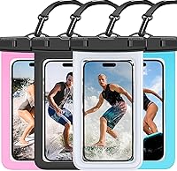 Vista 8 de Funda impermeable para teléfono IP68, flotante impermeable, bolsa seca esencial para crucero en la playa con cordón ajustable para iPhone 16 Pro Max