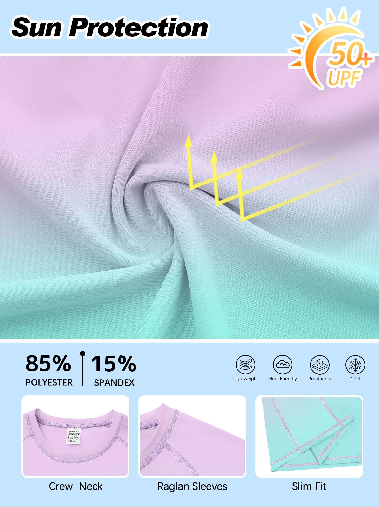 ANGEL CITIZ UV Shirt Damen Kurzarm Schwimmshirt UPF 50+ Rashguard Women Badebekleidung für Damen Surf Badeshirt S-XXL