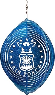 SWEN Products US Air Force Circle Swirly Metal Wind Spinner