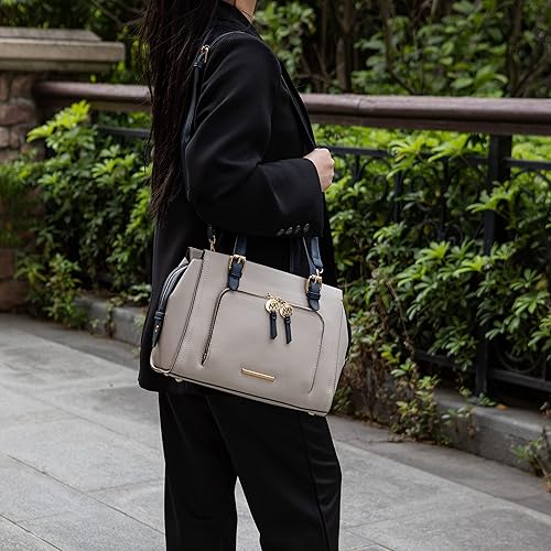 Miniatura 4 de MKF Collection Bolsos de fin de semana para mujer, bolso de cuero sintético holgado para mujer, asa superior