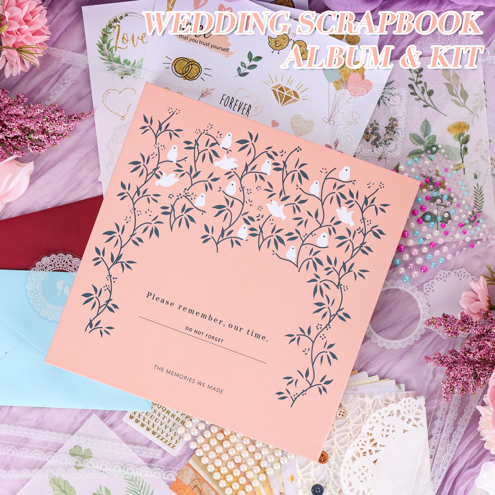 Kit de álbum de fotos de boda, álbum de recortes, letras a la novia