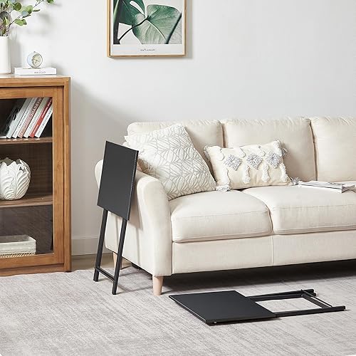 Miniatura 2 de VECELO Bandeja plegable de TV para comer, juego de 2, mesa portátil para cenamerienda con portavasos para sofá, sala de estar y espacio pequeño,