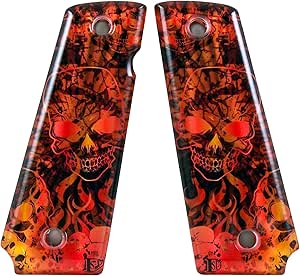 Custom 1911 A1 Pirate Skull Acrylic Grips - Ambidextrous Full Size For Kimber, Colt, Taurus, Sig