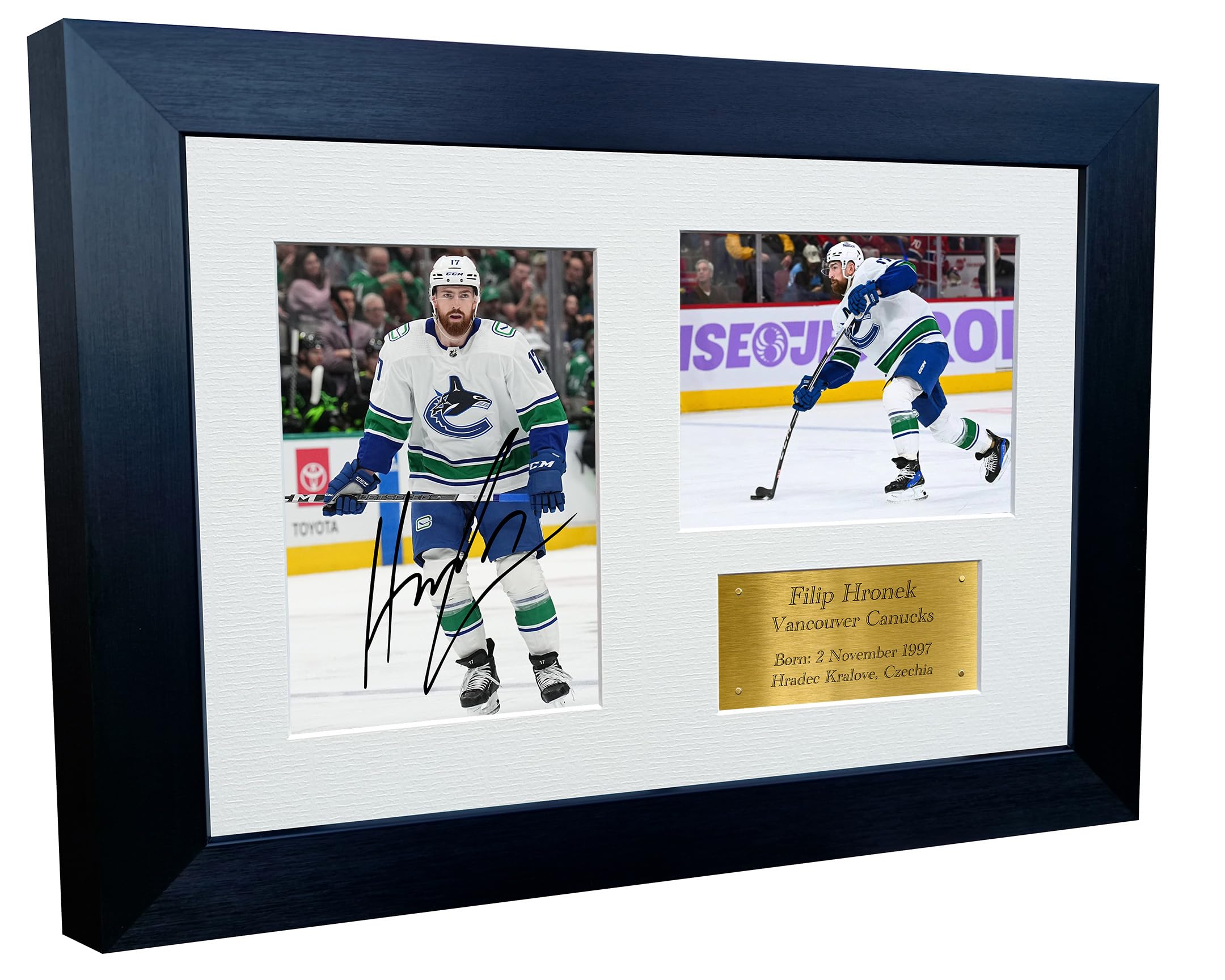 Kitbags & Lockers Black 12X8 A4 Filip Hronek Vancouver Canucks Nhl Autographed Signed Signature Photo Photograph Picture Frame Ice Hockey Poster Gift Triple G