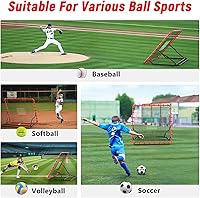 Vista 5 de Baseball Rebounder ,4x4.5FT Soccer Rebounder with 4 Adjustable Angles, 28 Bungee Cords to Adjust Elastic, Sports Equipment for
