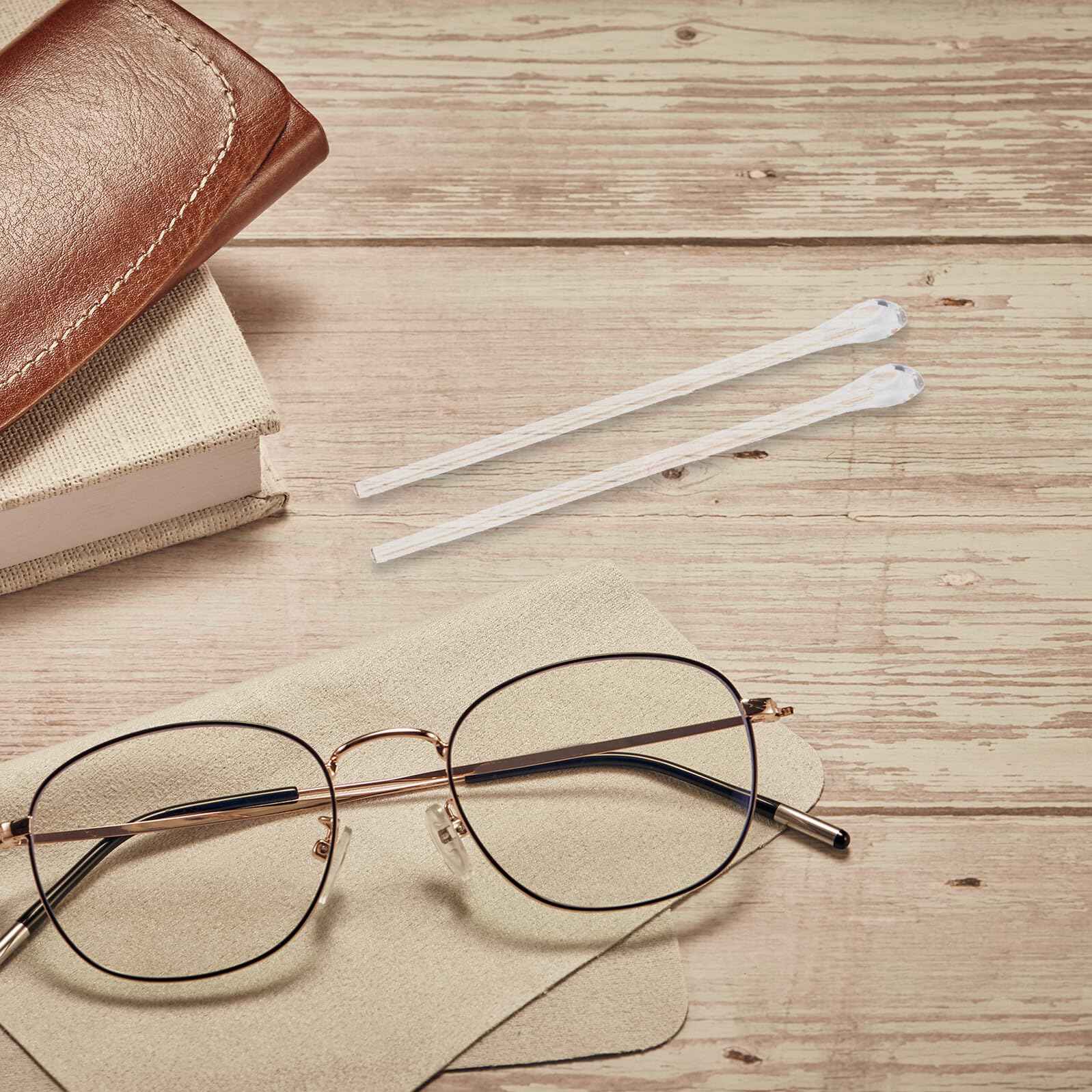 Embouts de Protection Lot pour Branches de Lunettes en Plastique Argenté | Antidérapants et Flexibles, Très Légers, pour Branches de Lunettes de Lecture et Usage Extérieur