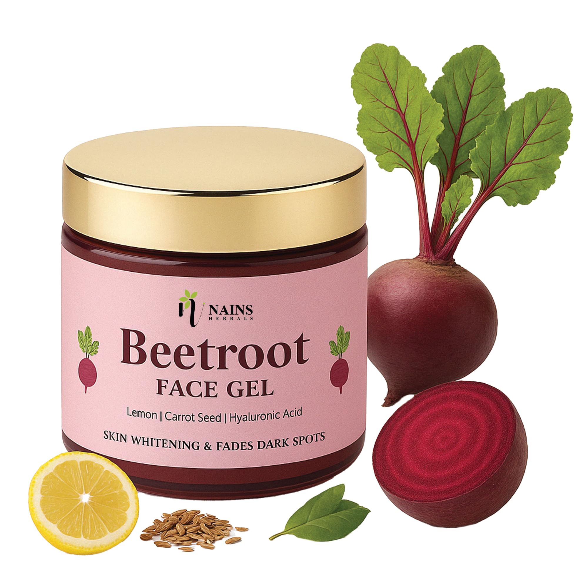 Nains Herbals Beetroot Face Gel for Pigmentation removal, Skin Brightening, Glowing & Hydrating | With Alpha Arbutin, Niacinamide & Hyaluronic Acid | Lightweight & Non-Greasy | Women & Men | 100g