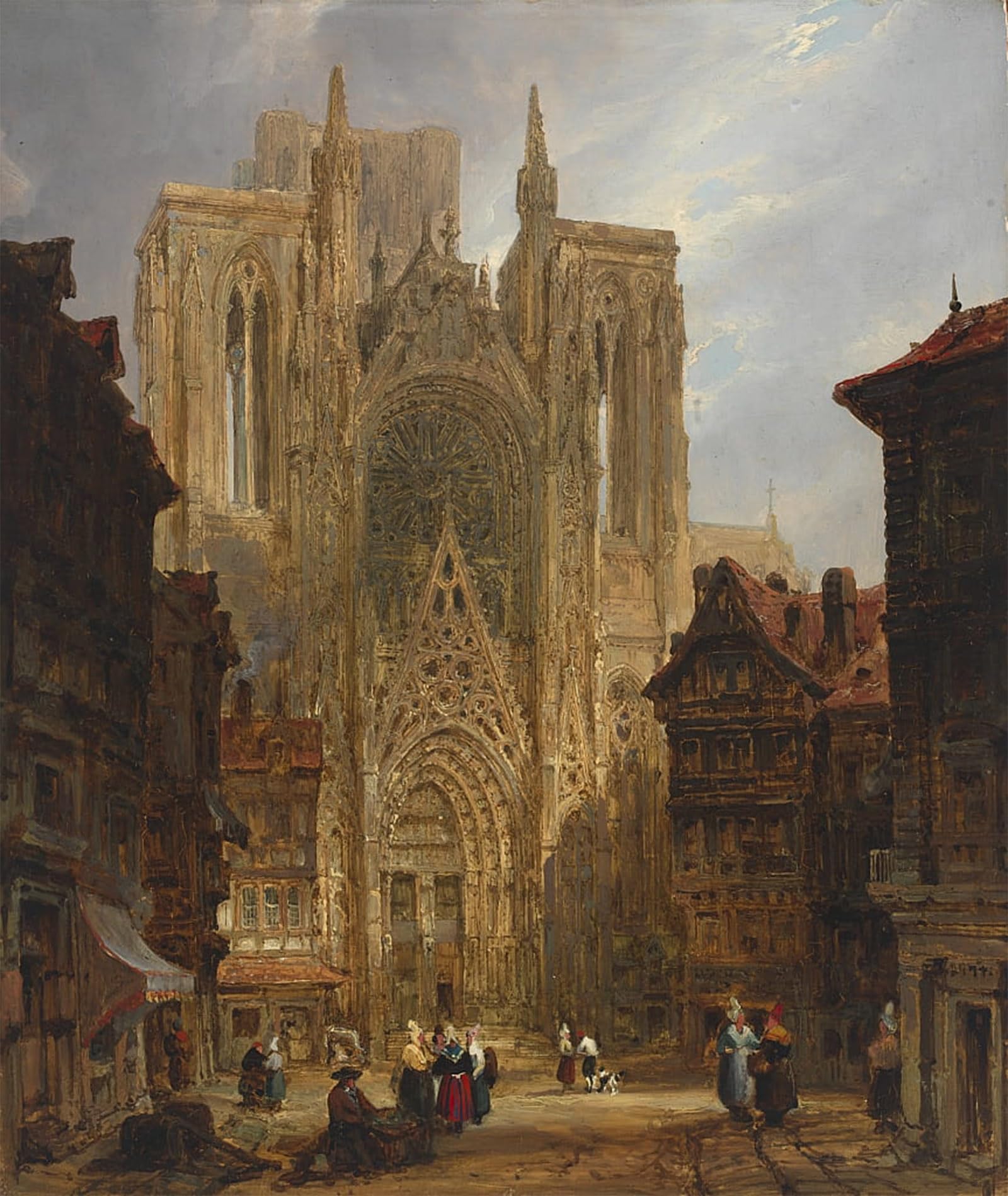POSTERIIk Famous Modern Artwork Art Mural Rouen Cathedral by David Roberts Oil Paintings Pictures for Home Decor 60x90cm