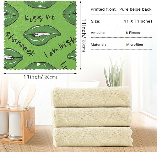 Miniatura 3 de Saint Day Pattern Sexy Green Microfiber Kitchen Dish Towels French Tea Towel Kitchen Kitchen Towels Absorbent Cotton Kitchen Hand Drying Towels