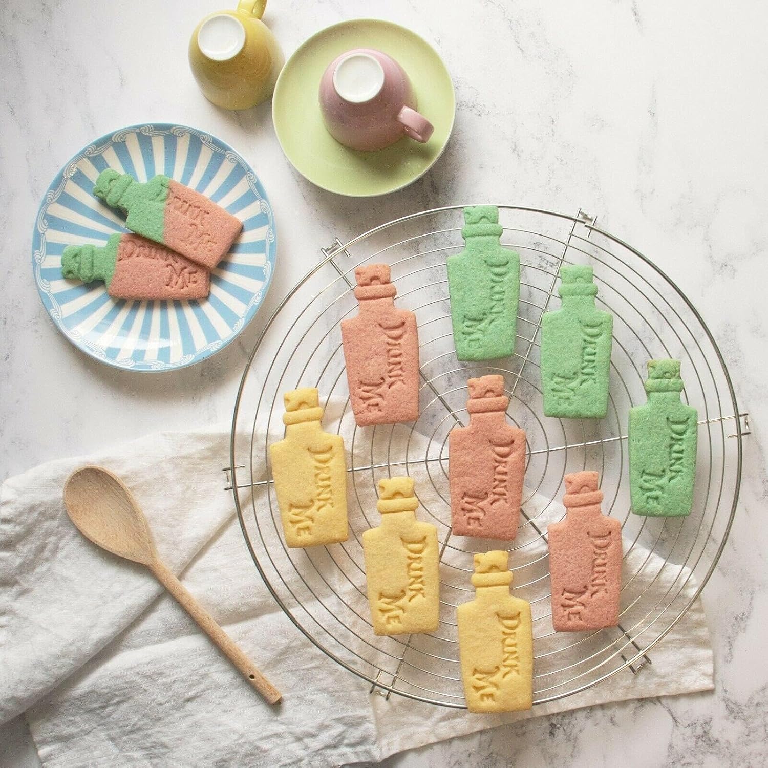 3Pcs Cookie Cutters Set DIY Biscuit Cake Moulds Eat Me Baking Cake Fondant Frame Mold With Good Wishes for Buscuit Dessert Embossing Stamp
