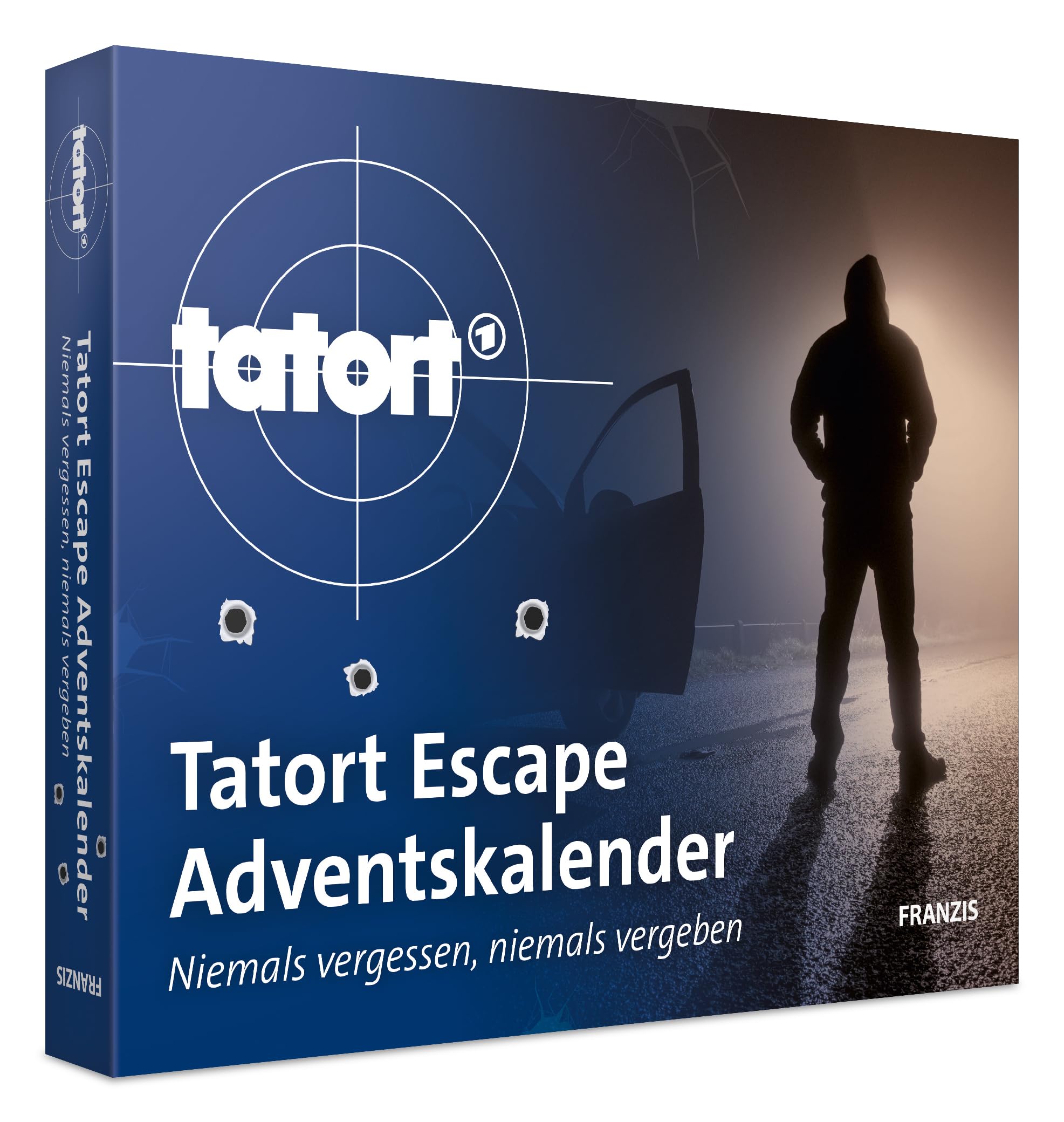 FRANZIS 67227 - Tatort Escape Adventskalender: Niemals vergessen, niemals vergeben, Escape Room mit 24 spannenden Rätseln für die Adventszeit