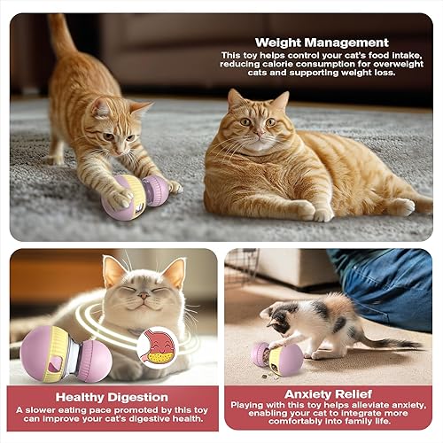 Miniatura 6 de Juguetes dispensadores interactivos ajustables para gatos, juguete realista de sandpiper Chirp Tweet Ball (el sonido se puede apagar) para gatos de