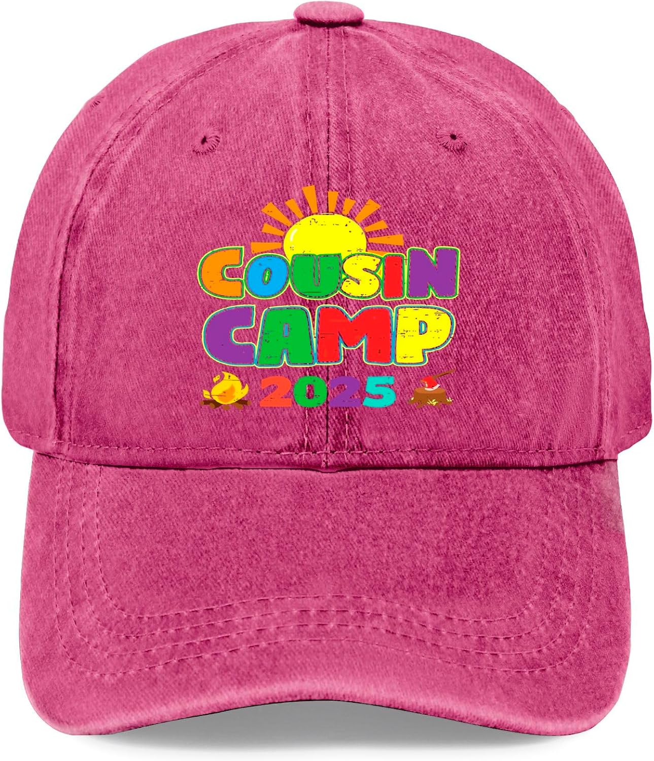 Cousin Camp 2025 Family Vacations Summer Camping Crew Cute Baseball Hats for Men's Adjustable Cap