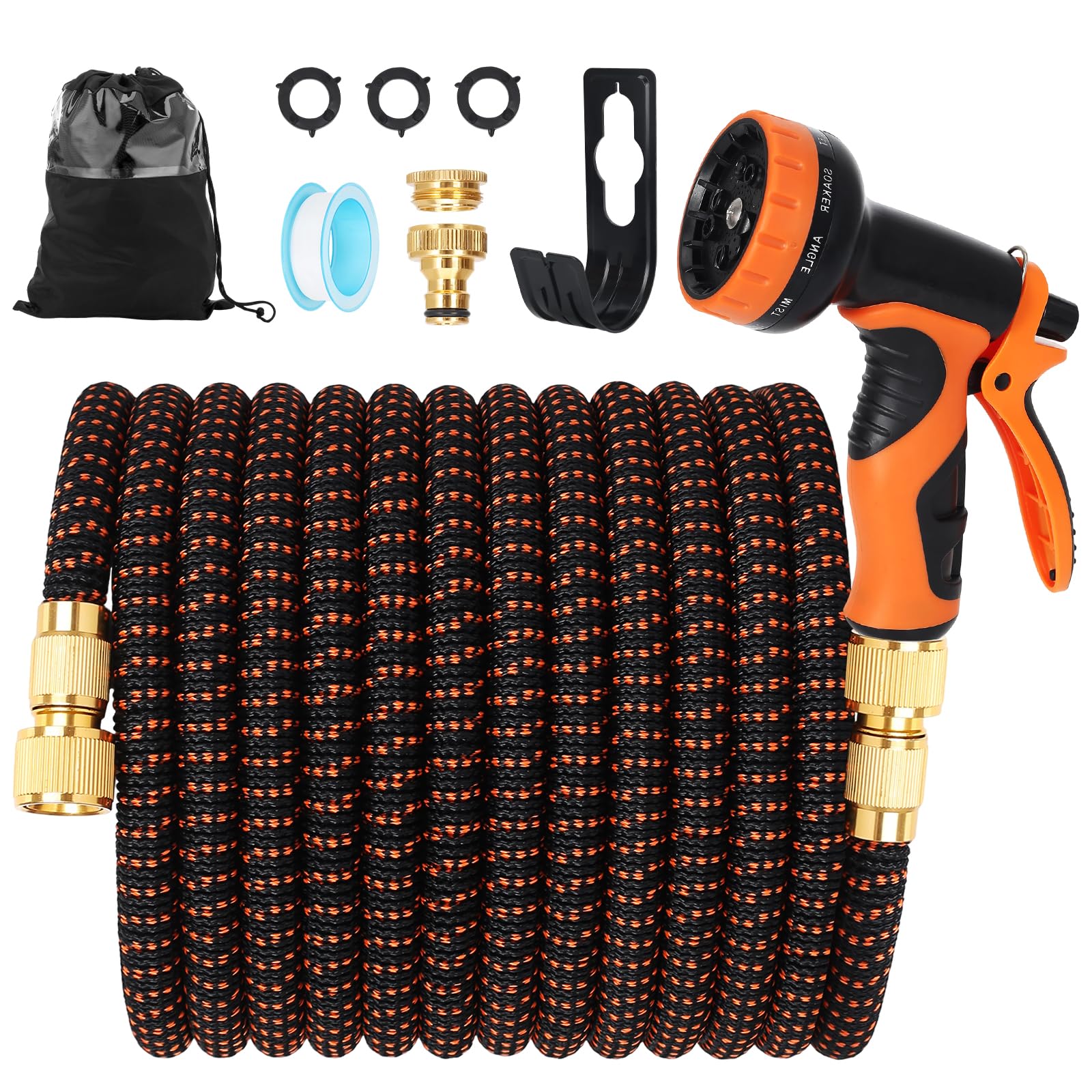 Durable Expandable Flexible Garden Hose with 10-Function Sprayer 100FT/30M