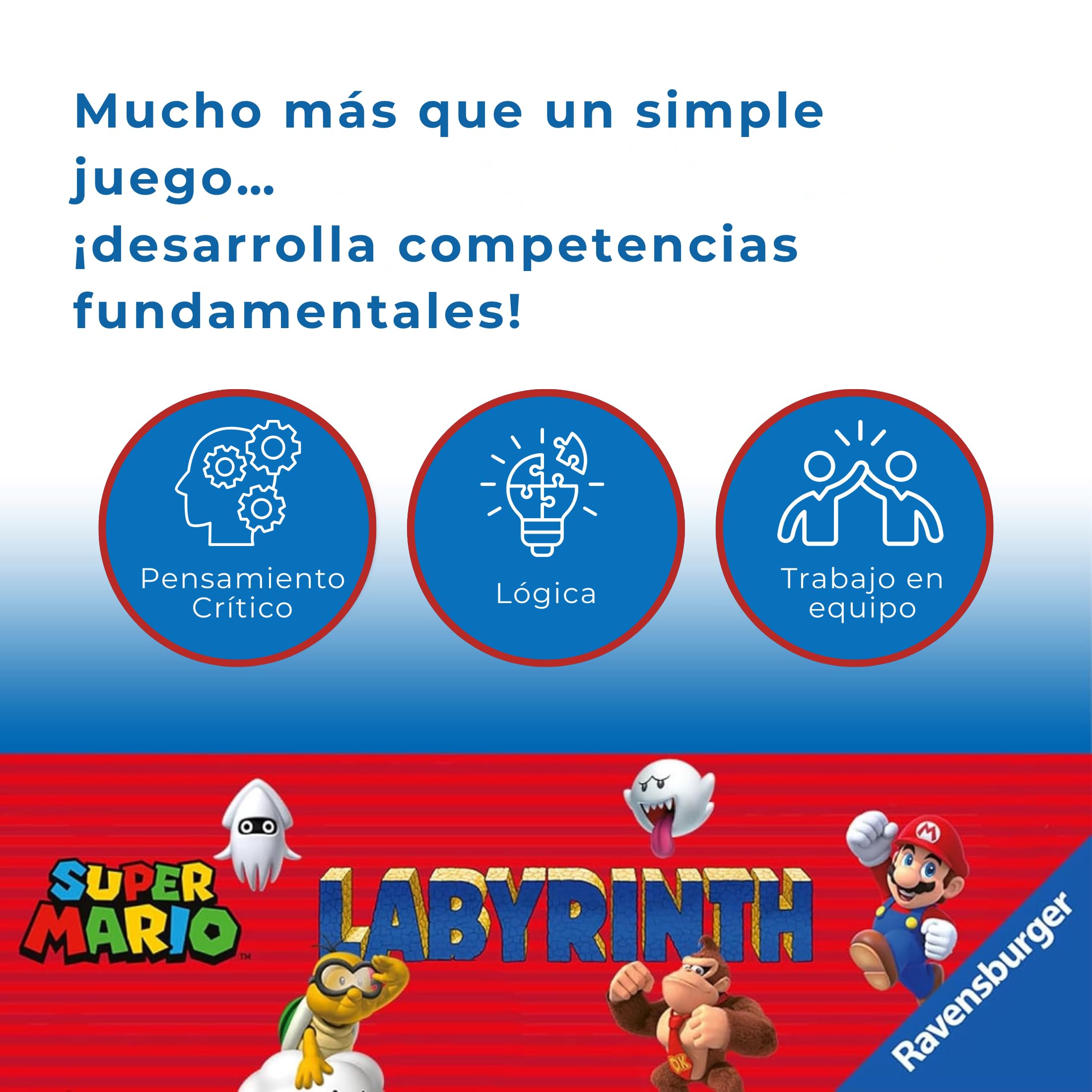 Ravensburger - Laberinto Super Mario | Juegos De Mesa Niños 7 Años | Regalos para Niños | 2-4 Jugadores | Juego De Mesa 7 Años | Mario Bros | Board Games