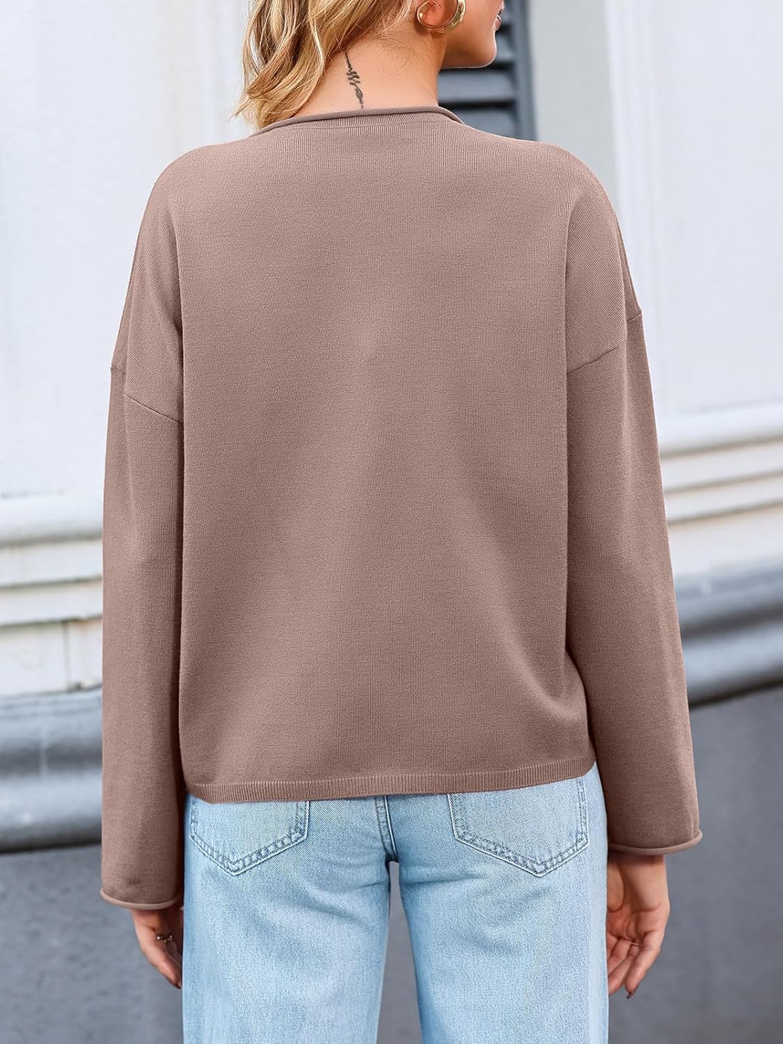 Womens Button Up Cardigan Sweaters Trendy Lightweight Soft Long Sleeve Knit Loose Sweater 2025 Early Fall Outfits - Image 3